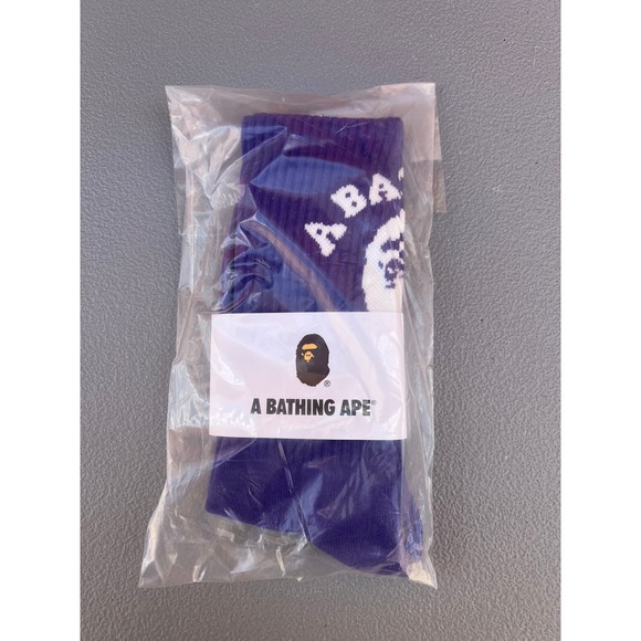 A Bathing Ape Other - Bape Crew Socks Purple Bape Head Striped Unisex Size 8-13 Aape A Bathing Ape
